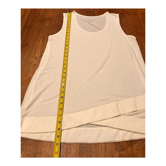 Soft Surroundings Cream Tank Top Women’s Large Modal Spandex Asymmetrical Hem - Picture 7 of 8